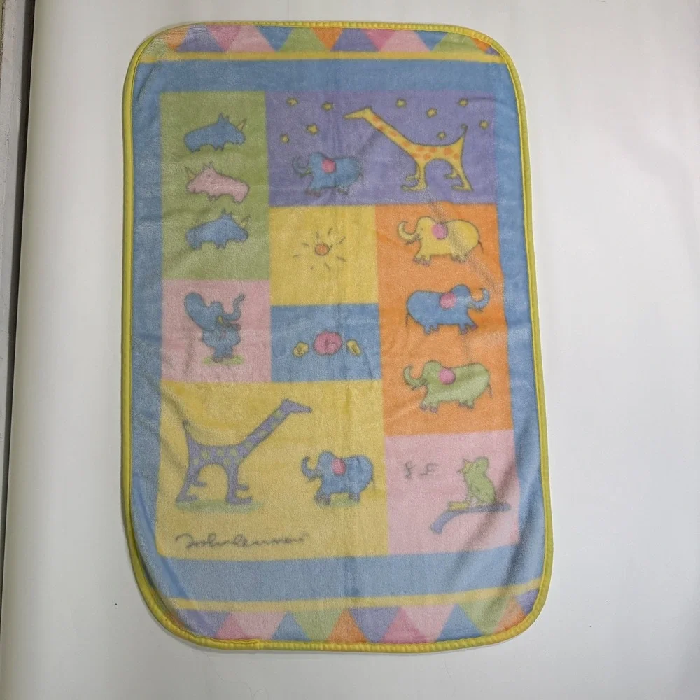 Carter's John Lennon Real Love Baby animal soft fleece blanket Multicolor VTG